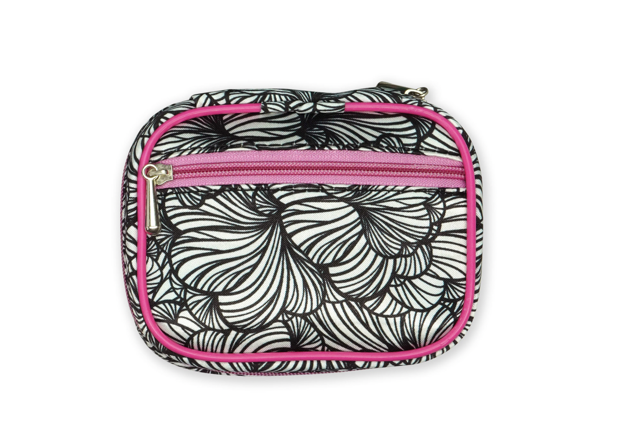 Pill and Vitamin Case-- Black/Pink