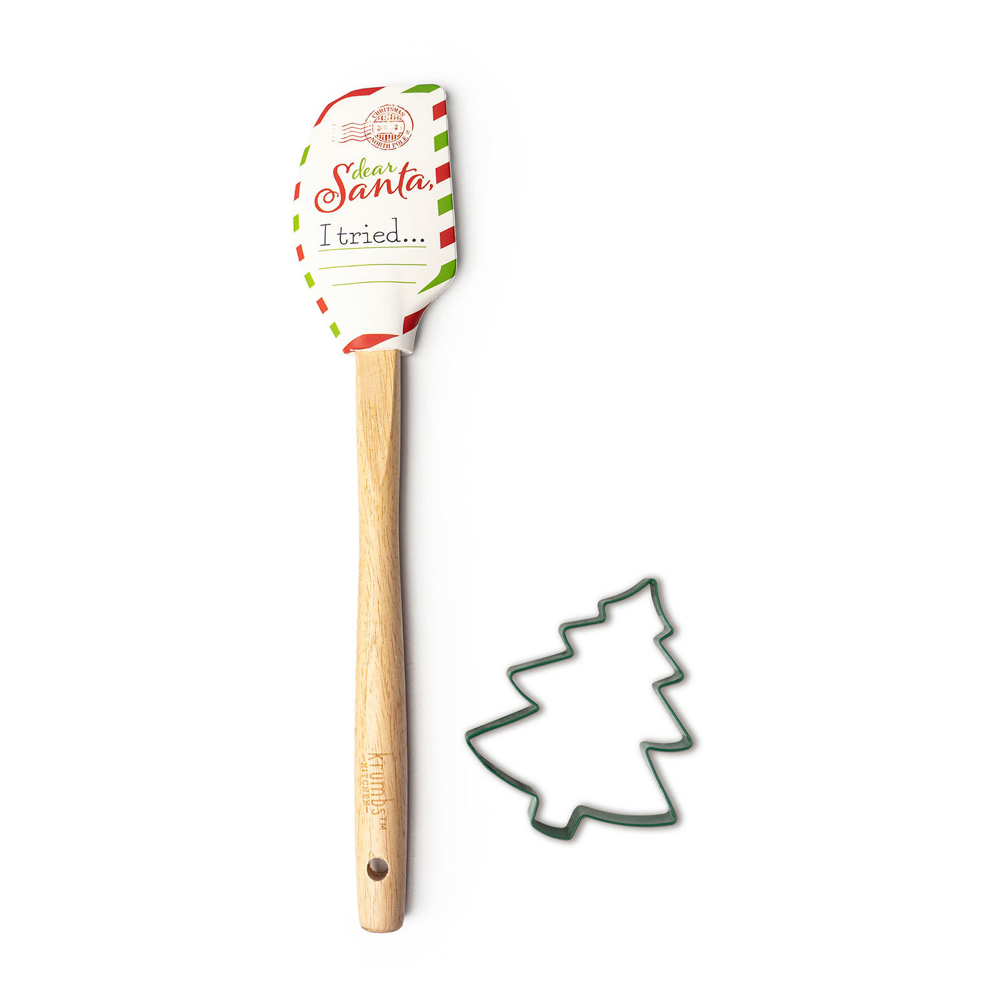 Krumbs Kitchen Christmas Cookie Cutter and Spatula Set- Dear Santa