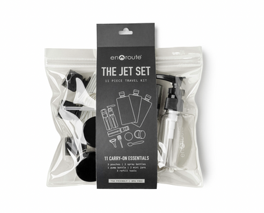 Dm Merchandising The Jet Set 11 Piece Travel Kit- Grey