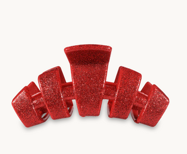 Teleties Large Hair Clip - Red Glitter