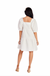 Mud Pie Barbara Tiered Dress - White, short puff sleeves, tiered, square neckline