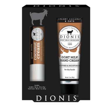 Dionis Hand Cream & Lip Balm Gift Set - Creamy Coconut & Oats