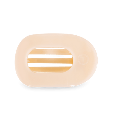 Teleties Large Flat Round Clip - Almond Beige