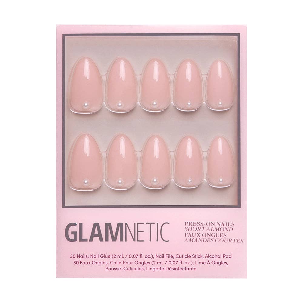 Glamnetic Wifey Press-On Nails | Nude Pearl | Short Almond
