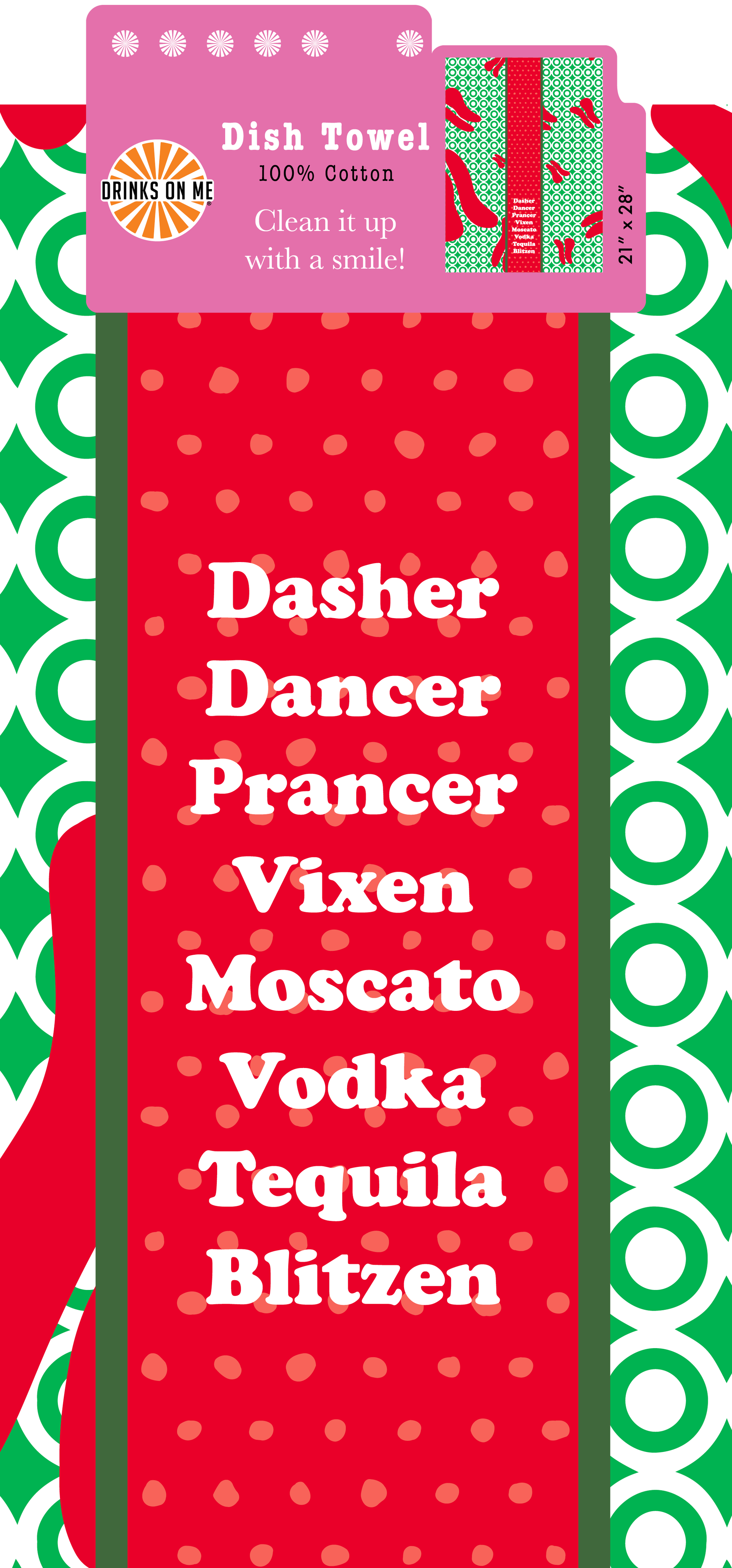 Christmas Blitzen Dish Towel