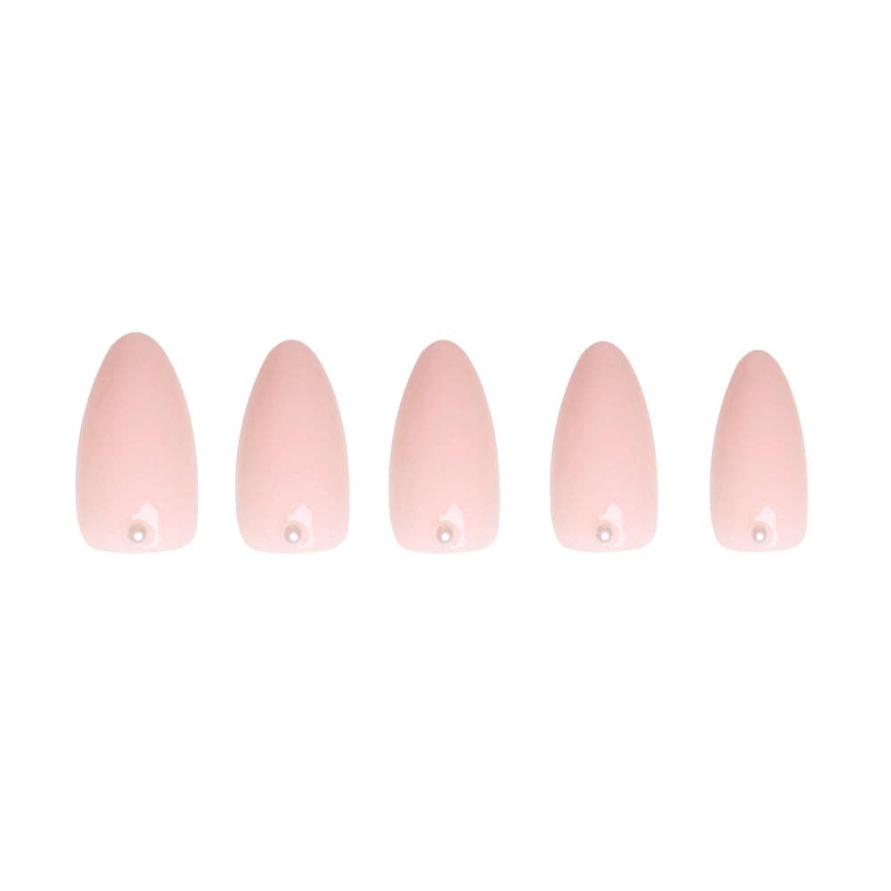 Glamnetic Wifey Press-On Nails | Nude Pearl | Short Almond