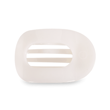 Teleties Large Flat Round Clip - Coconut White