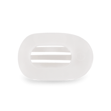 Teleties Small Flat Round Clip - Coconut White