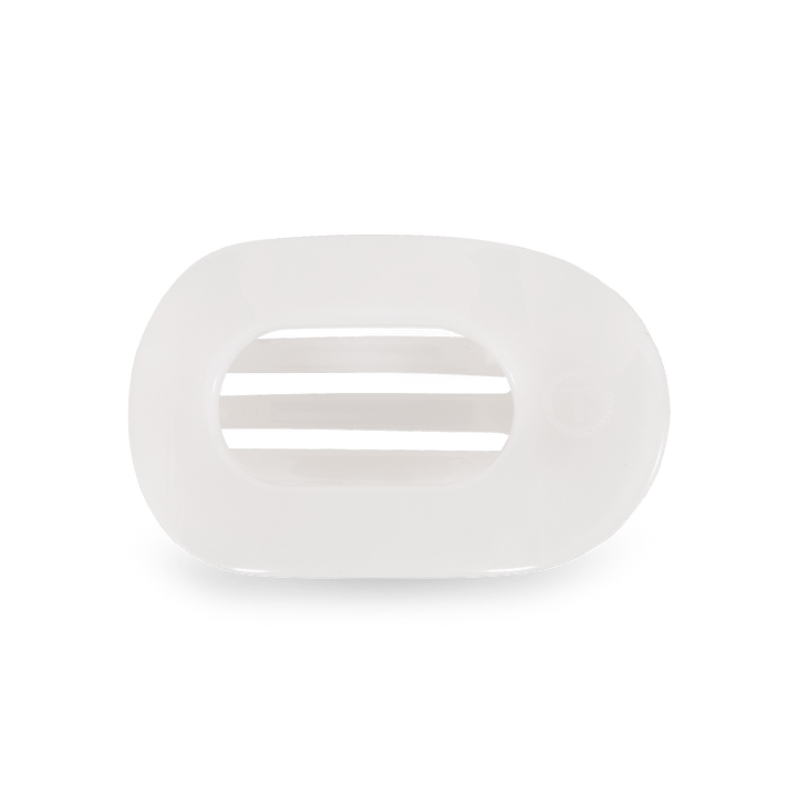 Teleties Small Flat Round Clip - Coconut White