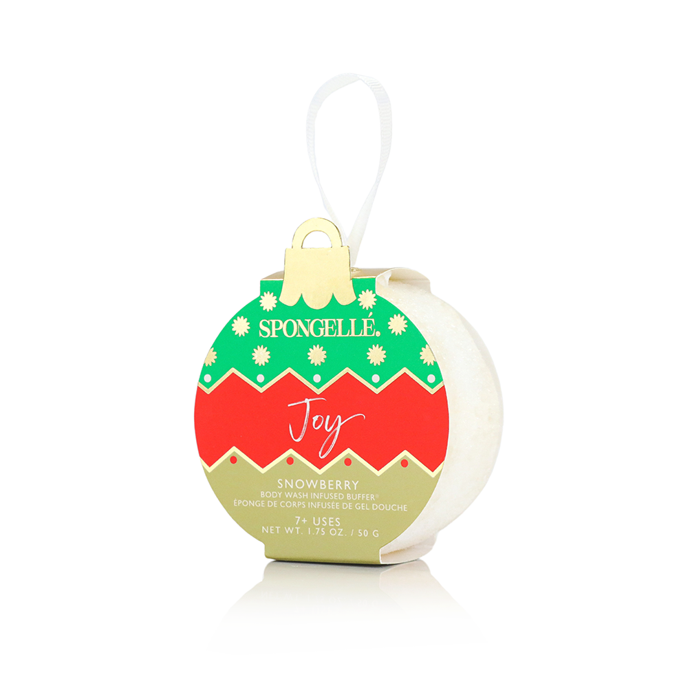 Spongelle Snowberry Holiday Ornament Buffer - Joy