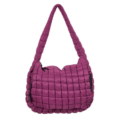 Katydid Quilted Hobo Tote Bag - Plum