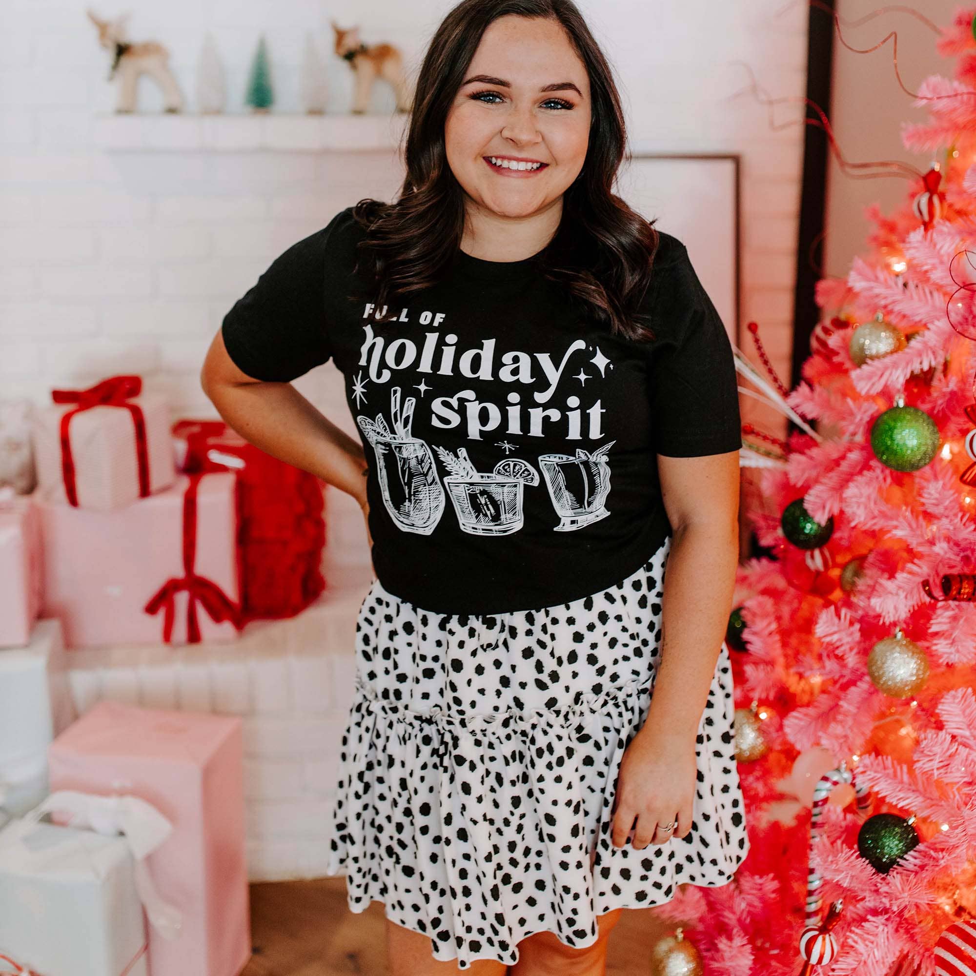 Full of Holiday Spirit Tee - Black