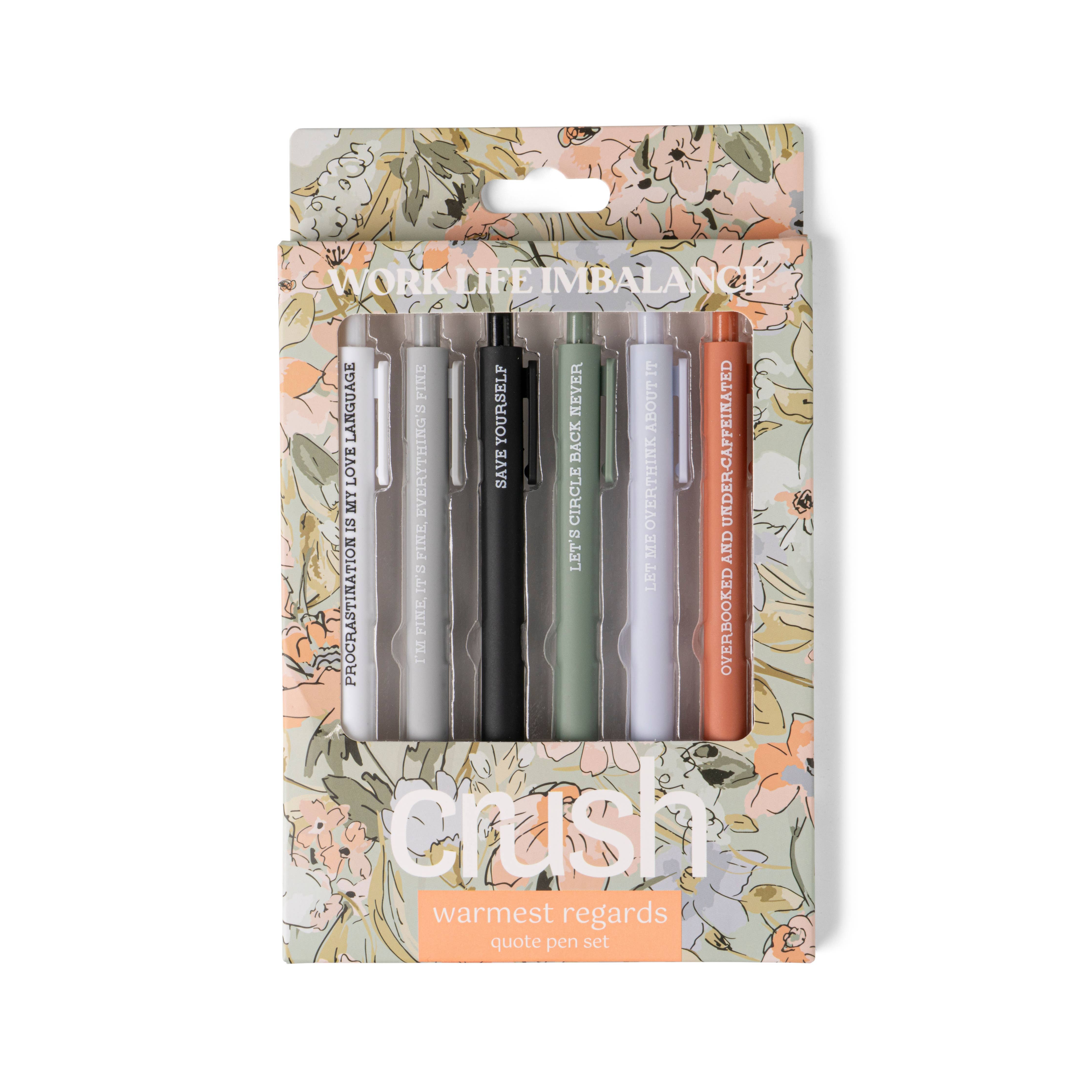 Crush Warmest Regards Quote Pen Set