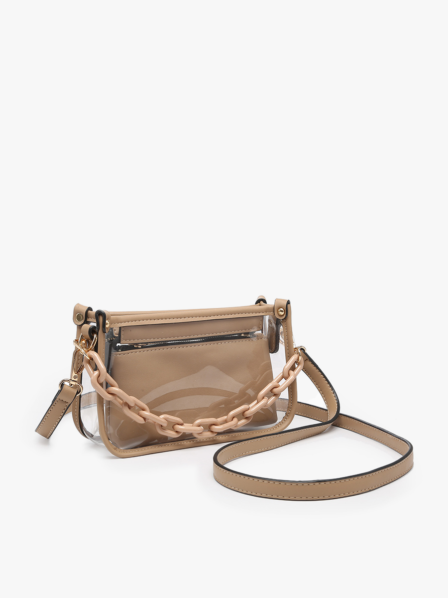 Jessica Clear Crossbody w/ Chain - Holographic
