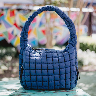 Katydid Quilted Hobo Tote Bag - Navy