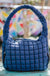 Katydid Quilted Hobo Tote Bag - Navy