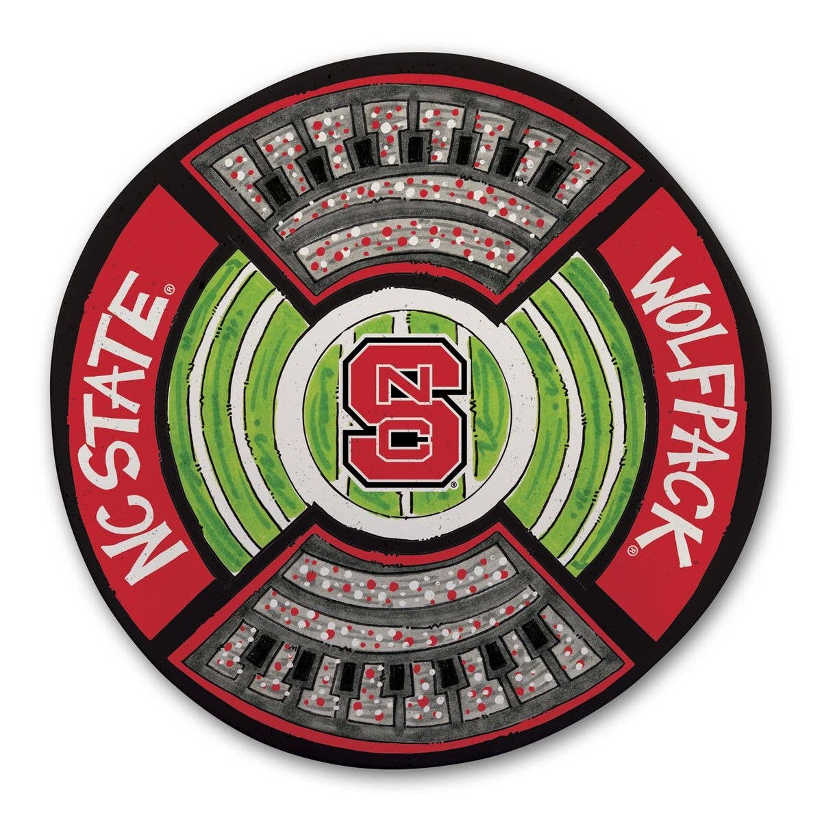 13.5" NC State Round Melamine Stadium Platter