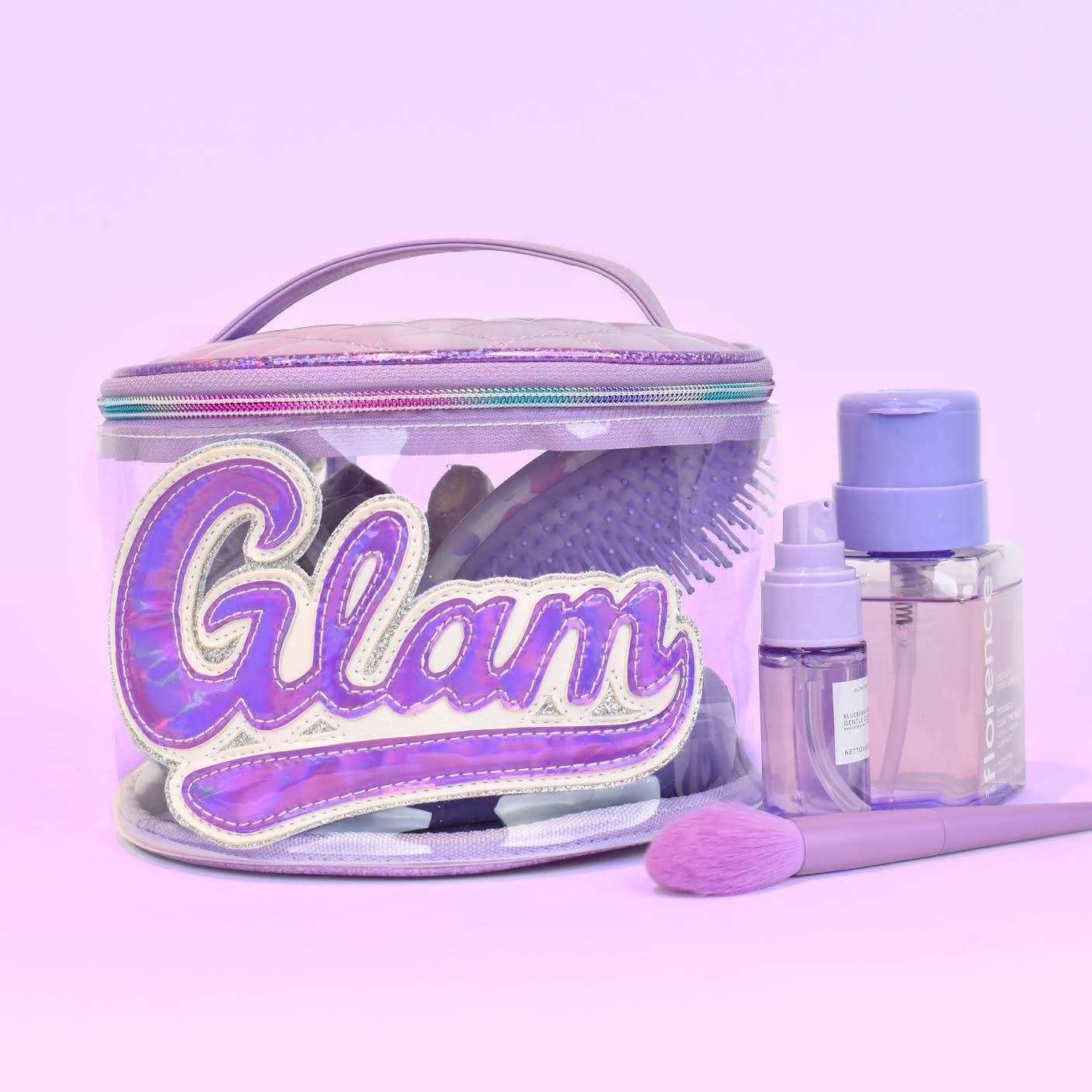 'Glam' Clear Round Glam Bag