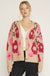 Entro World Traveler Cardigan - Taupe, long sleeve, printed, v-neck, button down 