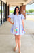 Fantastic Fawn Champagne Champion Dress - Light Blue sequins, tiered, puff sleeve, v-neck, bottles