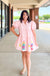 Fantastic Fawn Champagne Champion Dress - Light Pink sequins, tiered, puff sleeve, v-neck, bottles