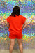 See and Be Seen Luxe Travel Shorts- Tomato Red, drawstring waist, textured, pockets, curvy