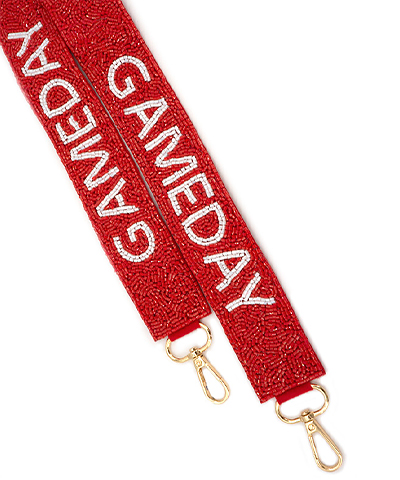 Game Day Beaded Strap - Red/White
