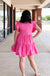 Peach Love California Shaken Not Stirred Dress - Pink, sequin, martini, glass, tiered, ruffle sleeve