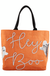 Mud Pie Halloween Sparkle Tote - Orange Hey Boo