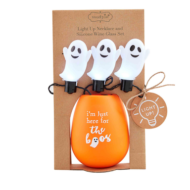 Mud Pie Halloween Wine Glass Set - I’m Just Here for the Boos