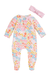 Mud Pie Rainbow Ditsy Floral Sleeper and Headband Set