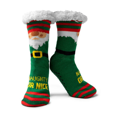 Two Left Feet Holiday Naughty/Nice Boot Slipper Socks