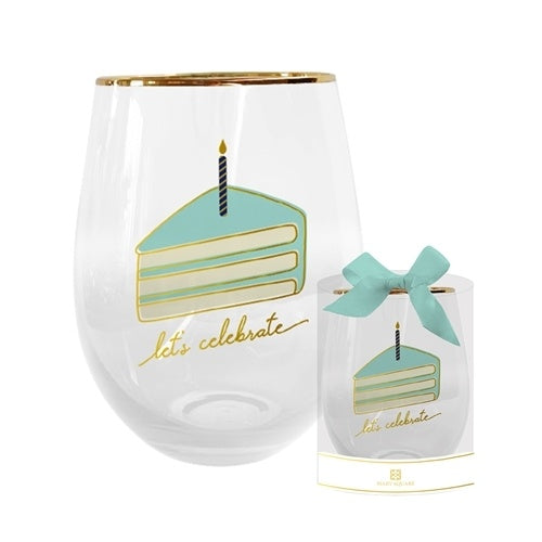 Mary Square Stemless Wine Glass - Let’s Celebrate