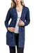 Hello Mello Weightless Lounge Cardigan  - Navy, long sleeves, open knit, lightweight