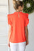 Jodifl Kayleigh Top - Neon Coral, short ruffle sleeves, ruffle neck, keyhole back