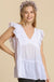 Umgee V-Neck Tiered Babydoll Top - Off White