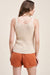 Staccato Belinda Sweater Tank - Linen Doubnle U neck, Button down front, sleeveless Ribbed sweater top
