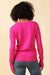 Skies are Blue Esther Sweater - Fuchsia, long sleeves, v-neck, button sleeve, knit, curvy