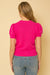 Gilli Hello Beautiful Sweater - Pink, short puff sleeves, glitter writing, rounded neck, curvy