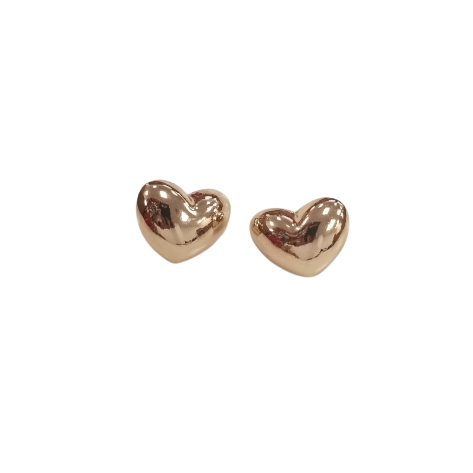 Golden Stella Heart Dome Earrings