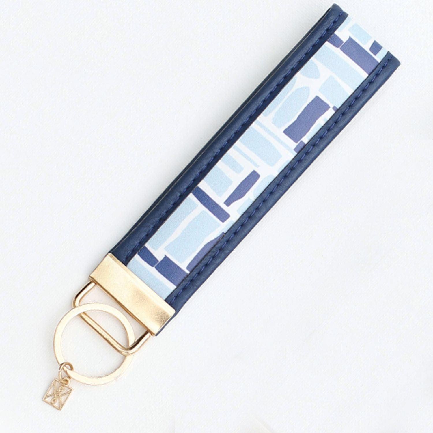 Mary Square All Squared Away Blue Key Fob