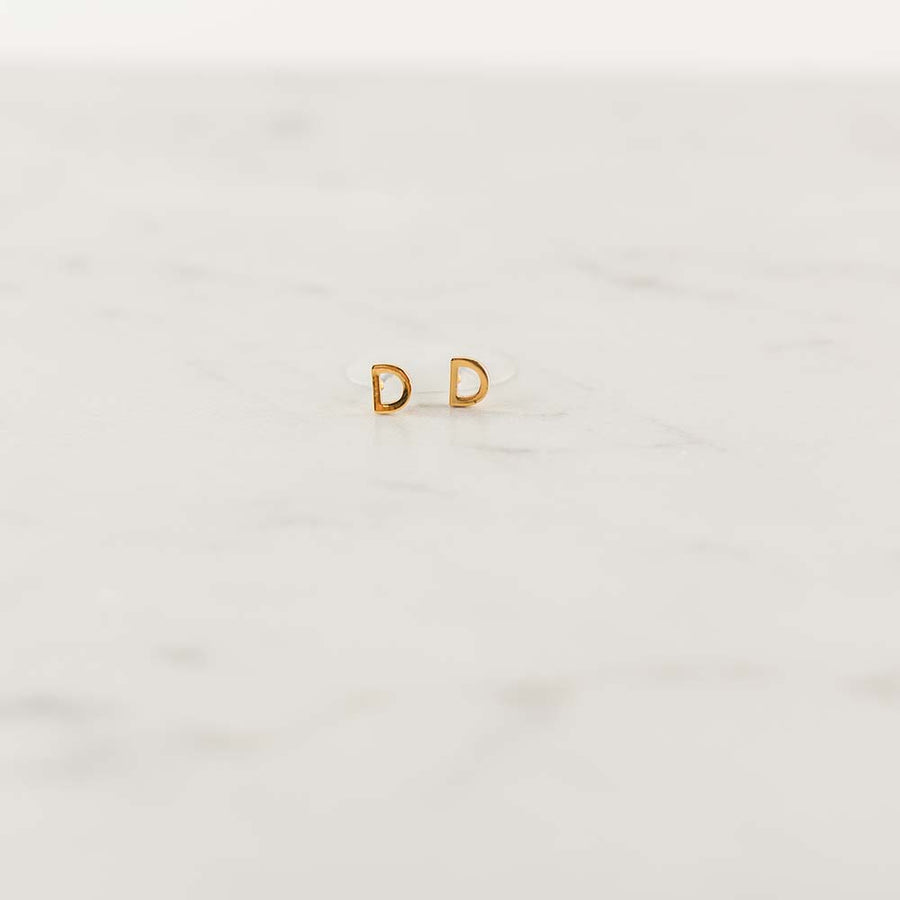 Michelle McDowell Luxe Ingrid Initial Earrings - Gold D