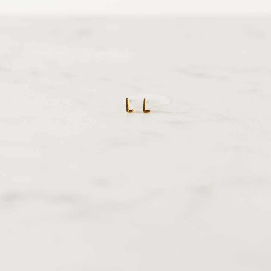 Michelle McDowell Luxe Ingrid Initial Earrings - Gold L