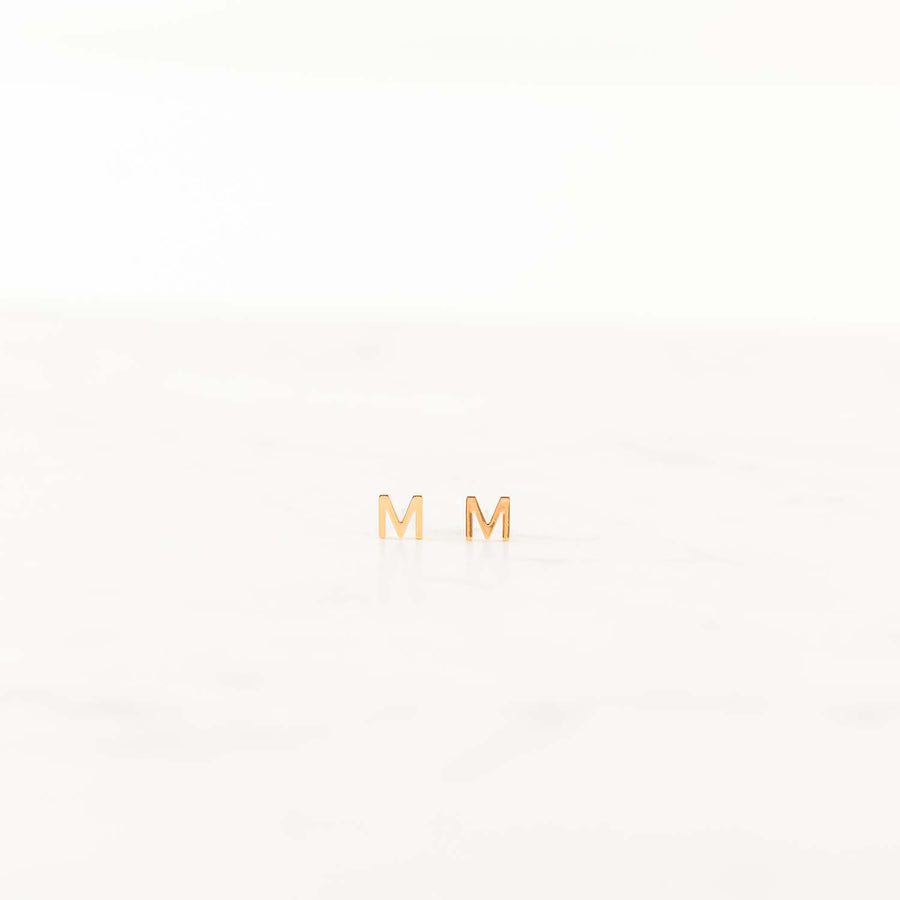 Michelle McDowell Luxe Ingrid Initial Earrings - Gold M