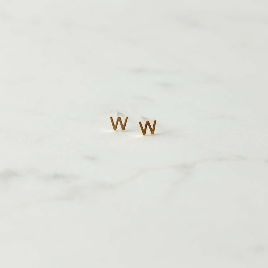Michelle McDowell Luxe Ingrid Initial Earrings - Gold W