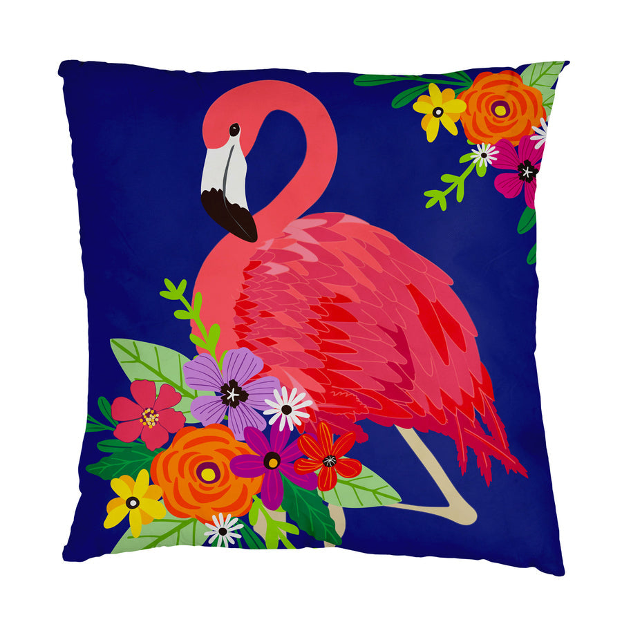 Evergreen Floral Flamingo Interchangeable Pillow Cover