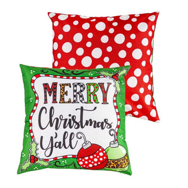 Evergreen Merry Christmas Y’all Pillow Cover
