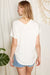 Mittoshop Erin Top - Dove v-neck, short sleeves, front pocket, bamboo, curvy