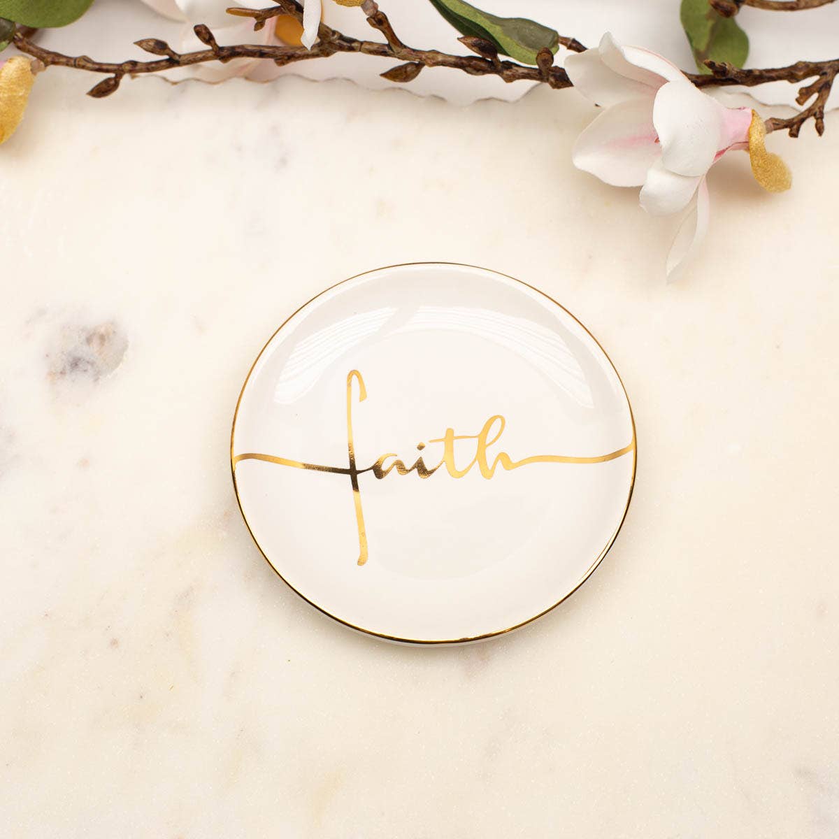 Royal Standard Faith Trinket Dish - White/Gold 
