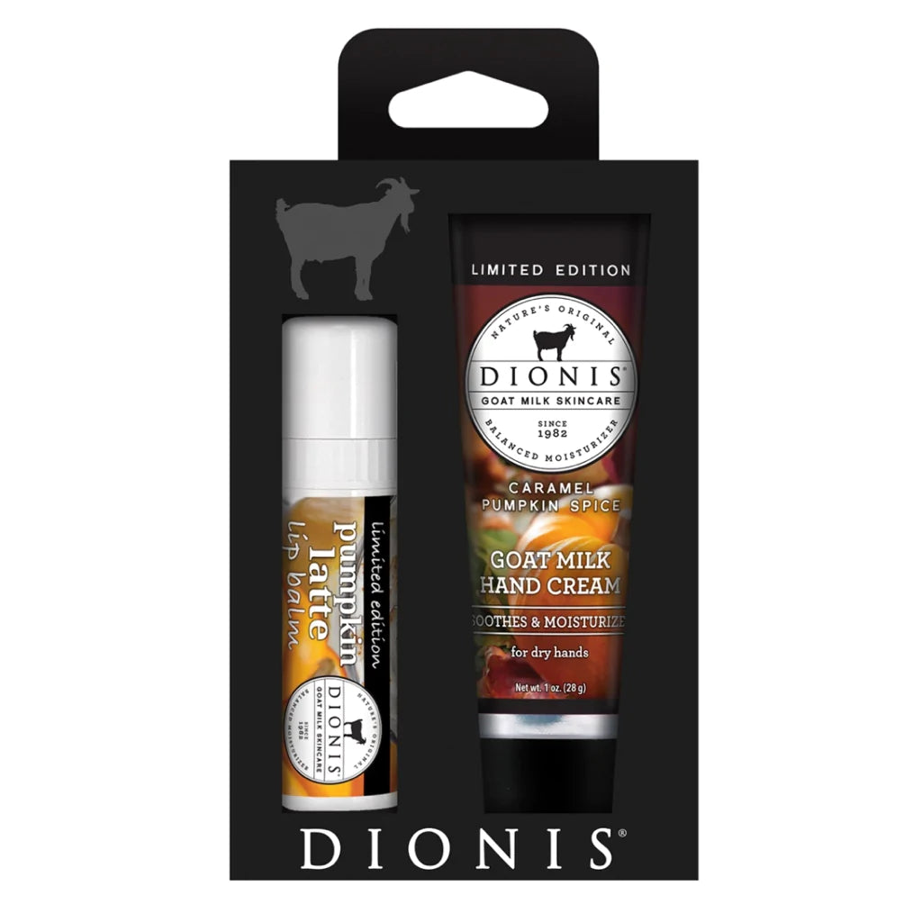 Dionis Hand Cream & Lip Balm Gift Set - Caramel Pumpkin Spice